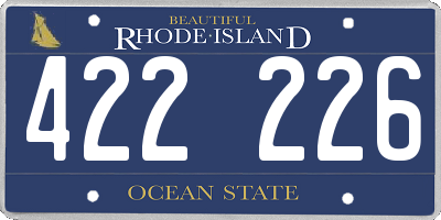 RI license plate 422226