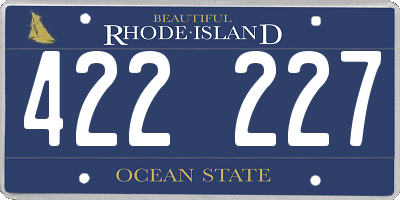 RI license plate 422227