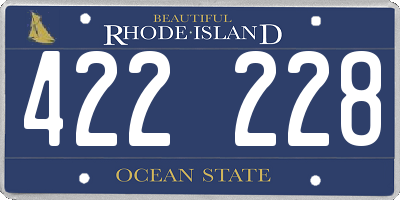 RI license plate 422228