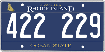 RI license plate 422229