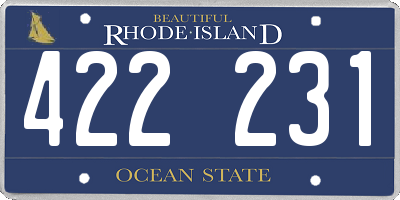 RI license plate 422231