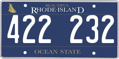 RI license plate 422232
