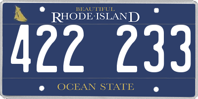 RI license plate 422233