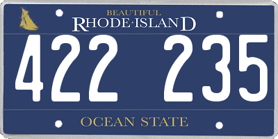 RI license plate 422235