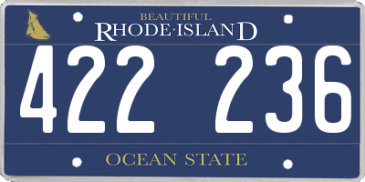 RI license plate 422236