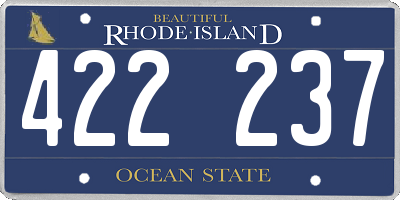 RI license plate 422237