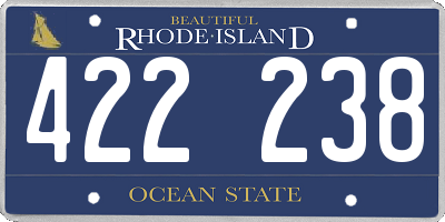 RI license plate 422238