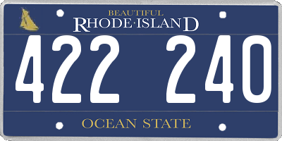 RI license plate 422240