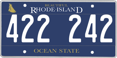 RI license plate 422242
