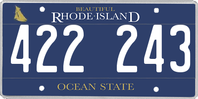 RI license plate 422243