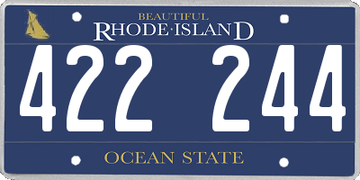 RI license plate 422244