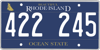 RI license plate 422245