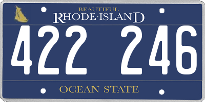 RI license plate 422246