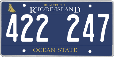 RI license plate 422247