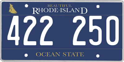 RI license plate 422250