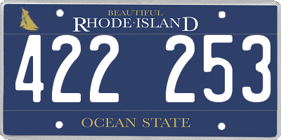 RI license plate 422253