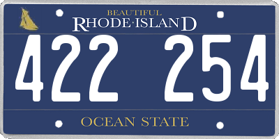 RI license plate 422254