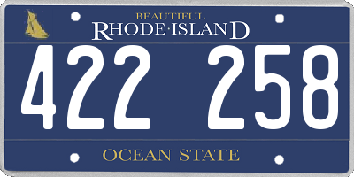RI license plate 422258