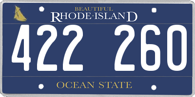RI license plate 422260