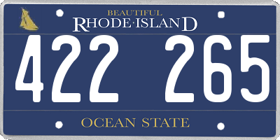 RI license plate 422265