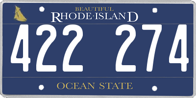 RI license plate 422274