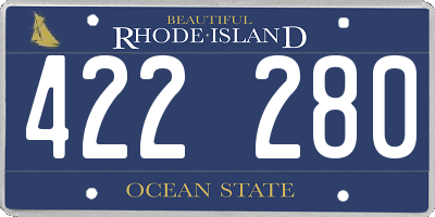 RI license plate 422280