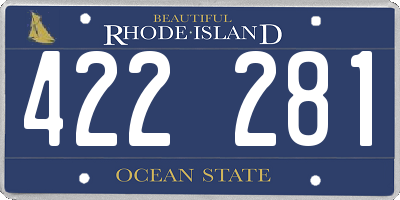 RI license plate 422281