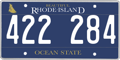 RI license plate 422284