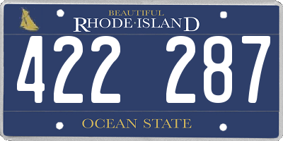 RI license plate 422287