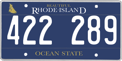 RI license plate 422289