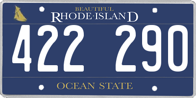 RI license plate 422290