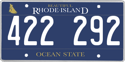 RI license plate 422292