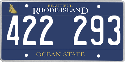 RI license plate 422293