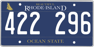 RI license plate 422296