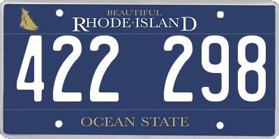 RI license plate 422298