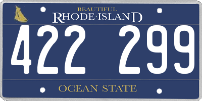 RI license plate 422299