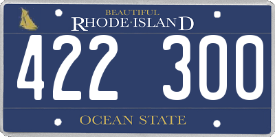 RI license plate 422300