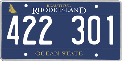 RI license plate 422301