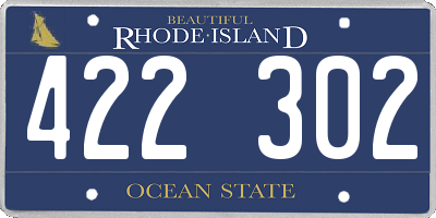 RI license plate 422302