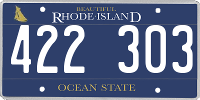 RI license plate 422303