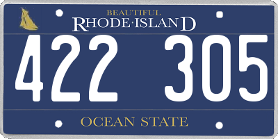 RI license plate 422305
