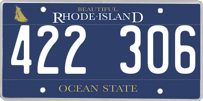 RI license plate 422306
