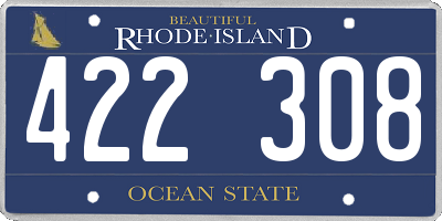 RI license plate 422308