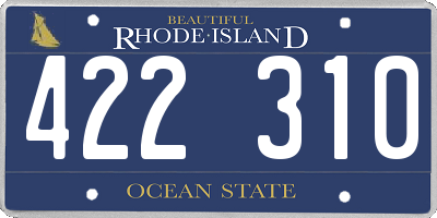 RI license plate 422310