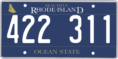 RI license plate 422311