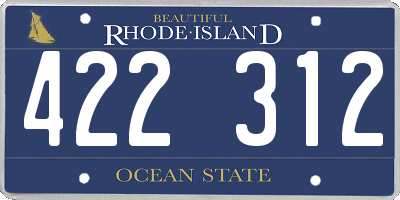 RI license plate 422312
