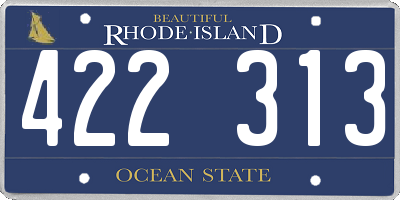 RI license plate 422313