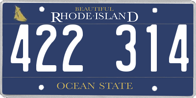 RI license plate 422314