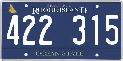 RI license plate 422315