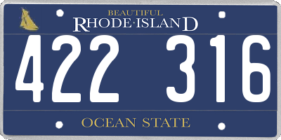 RI license plate 422316